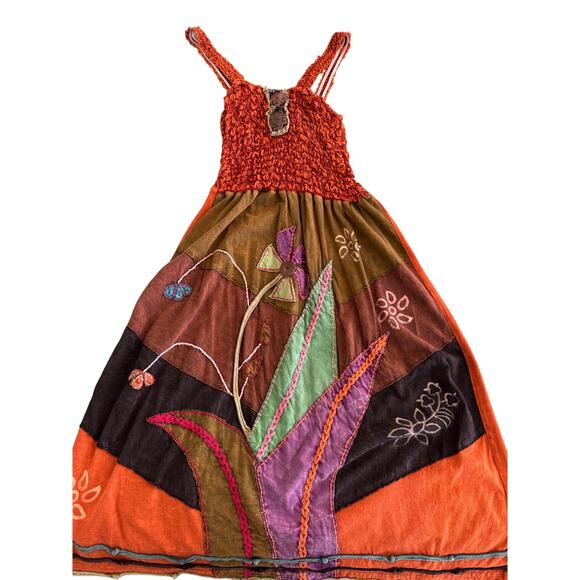 Rising International Dresses & Skirts - Rising International Strappy Dress Small Boho Applique